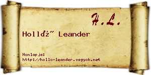 Holló Leander névjegykártya